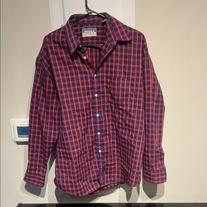 Red and Blue Checkered Men's Shirt